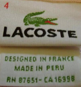 Genuine Lacoste Label | Lacosted